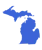 Michigan State Blue Silhouette