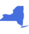 New York State Blue Silhouette
