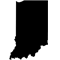 Indiana State Black Silhouette