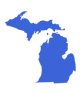 Michigan State Blue Silhouette