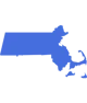Massachusetts State Blue Silhouette