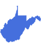 West Virginia State Blue Silhouette