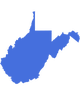 West Virginia State Blue Silhouette